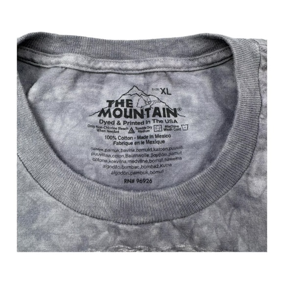 THE MOUNTAIN Shirt Mens Extra Large Gray Tie Dye Owls Big Graphic HTF Rare Print - Picture 4 of 12